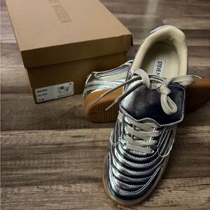 Steve Madden Madrid Metallic Silver Sneakers